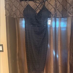 Guess Black Lace Midi Dress